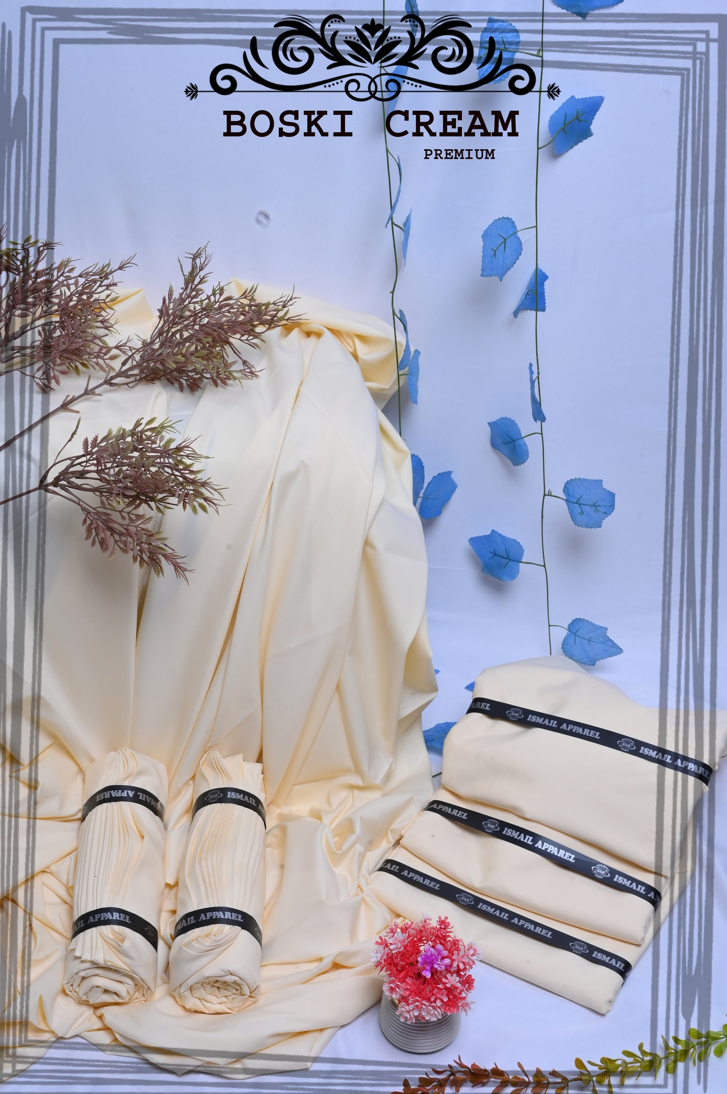 Boski Cream- Titanic Boski Wash-and-Wear for Men - Unstitched