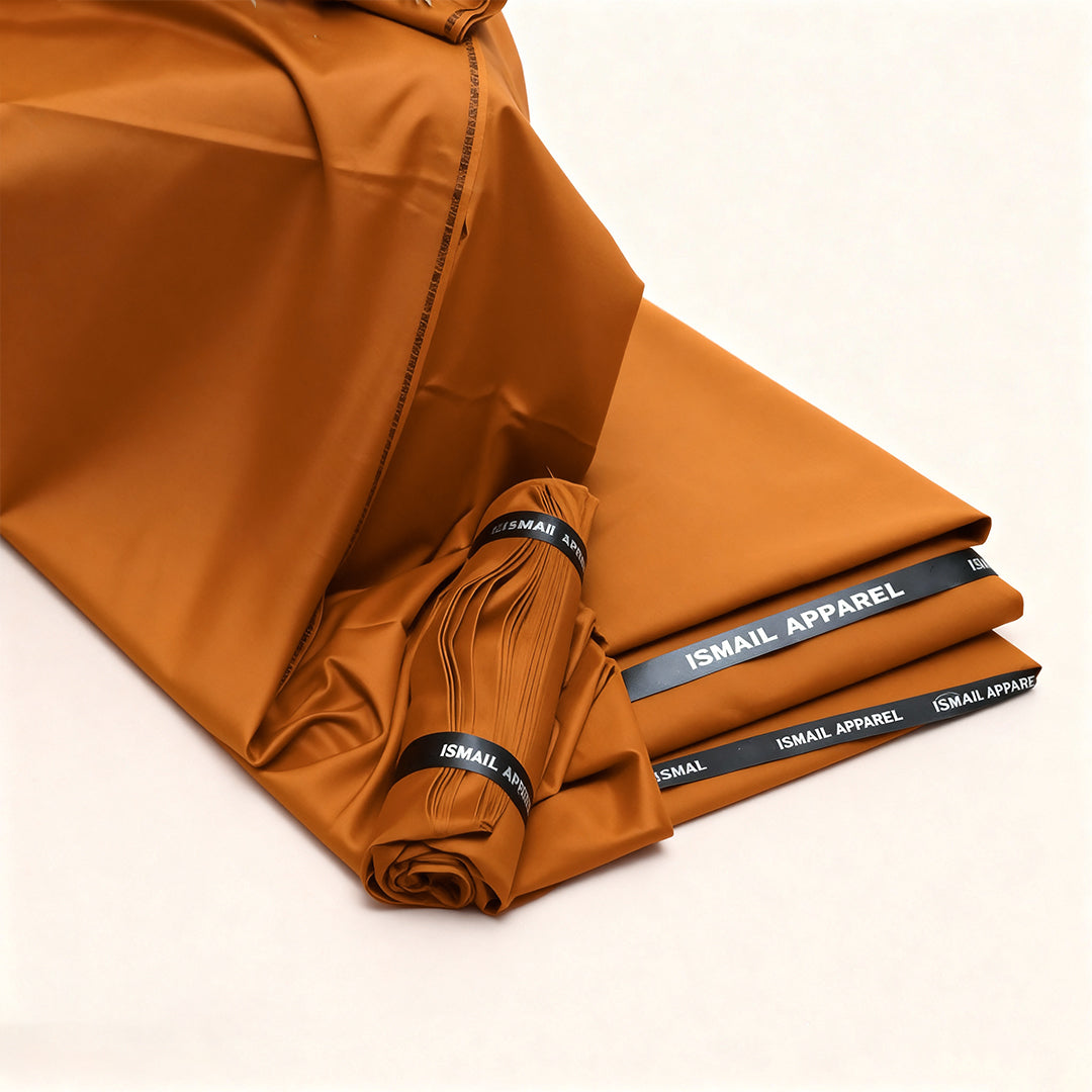 Premium Unstitched Winter Men's Suit – Wash & Wear (Dark Mustard)