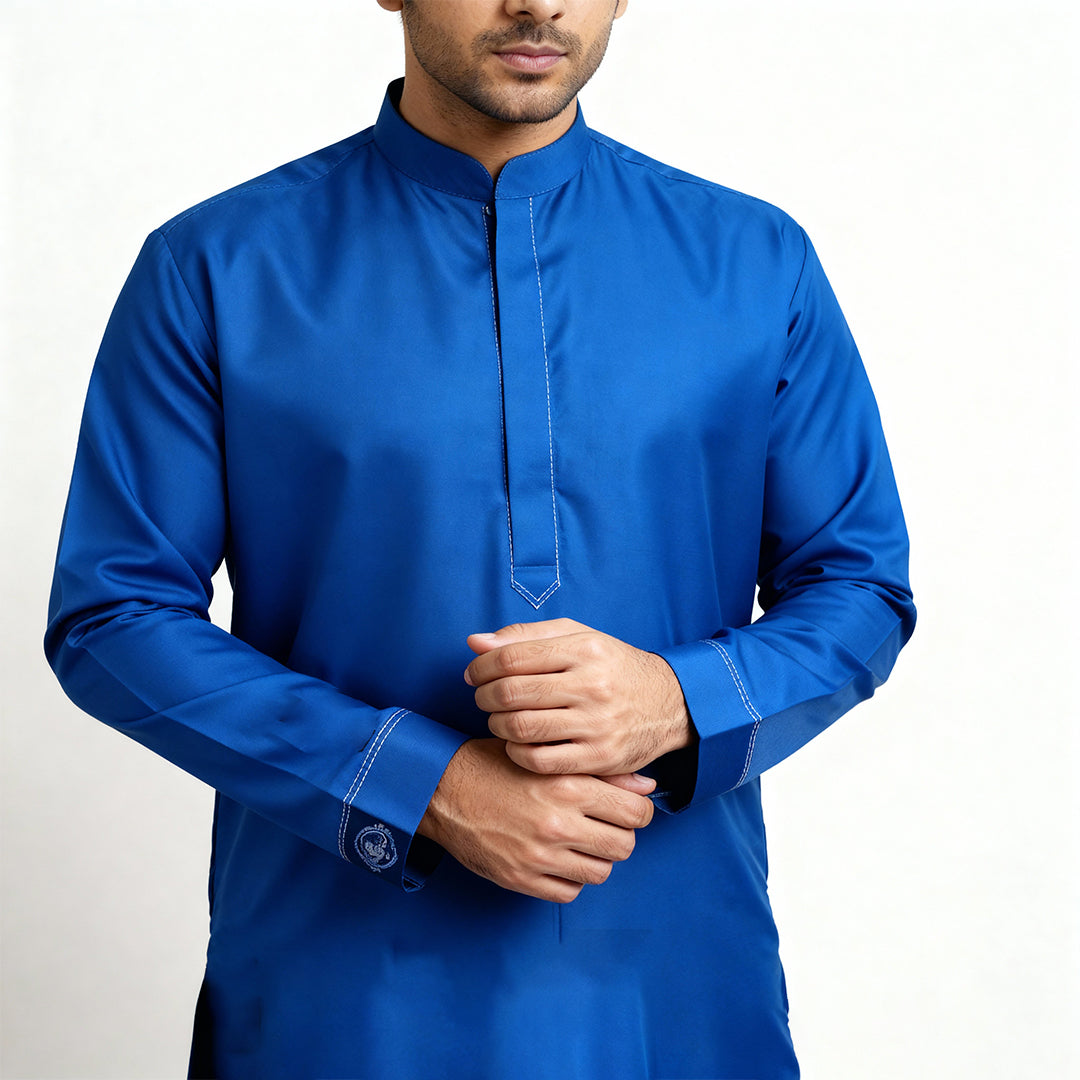 Premium Unstitched Winter Men's Suit – Wash & Wear (Royal Blue)