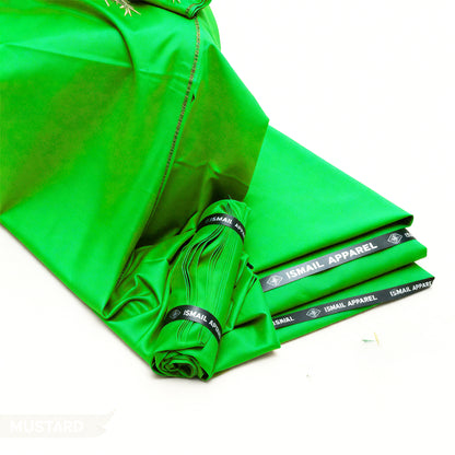 Premium Unstitched Winter Men's Suit – Wash & Wear (Parrot Green)