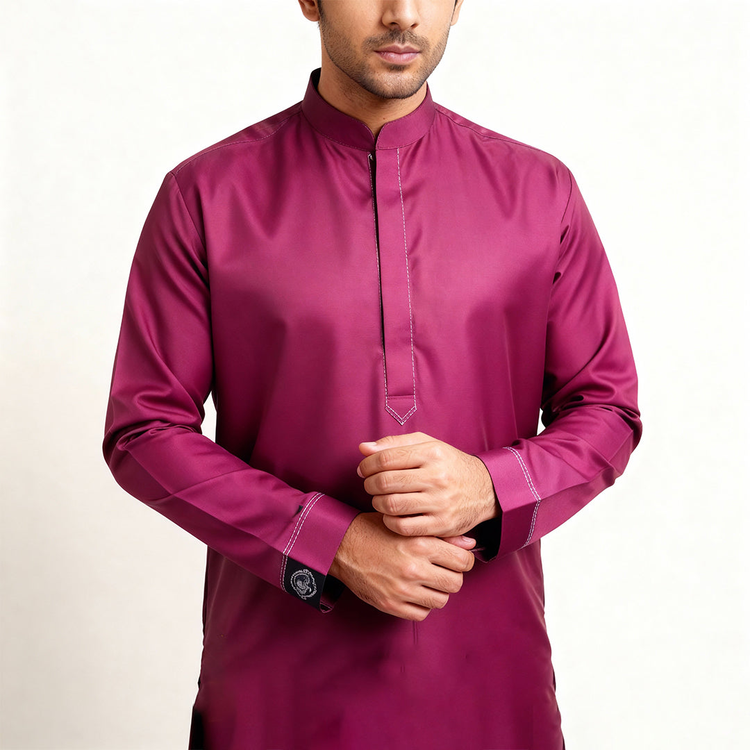 Premium Unstitched Winter Men's Suit – Wash & Wear (MahRoon)