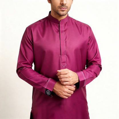 Premium Unstitched Winter Men's Suit – Wash & Wear (MahRoon)