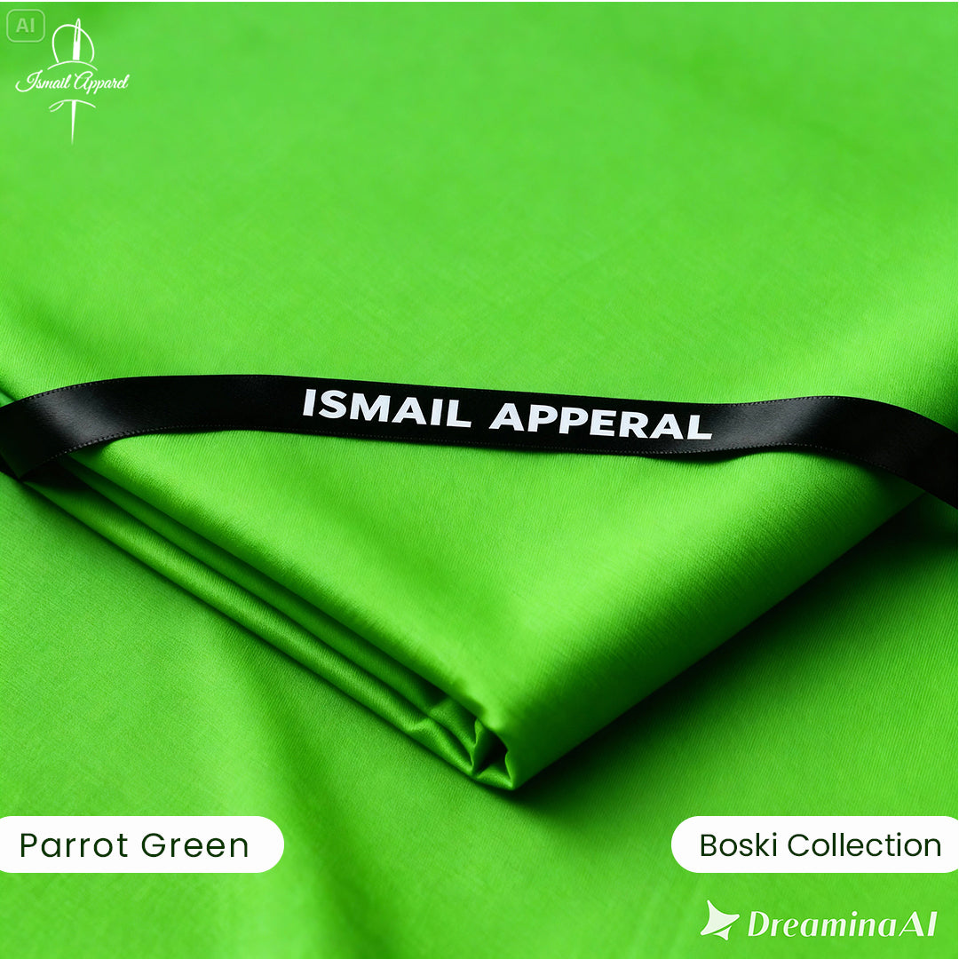 Premium Unstitched Winter Men's Suit – Wash & Wear (Parrot Green)