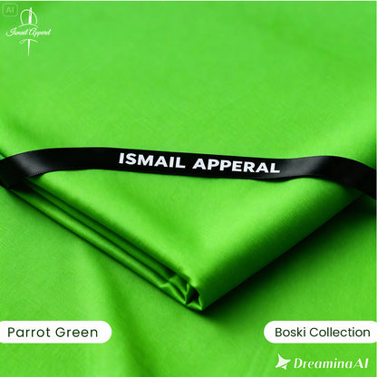 Premium Unstitched Winter Men's Suit – Wash & Wear (Parrot Green)