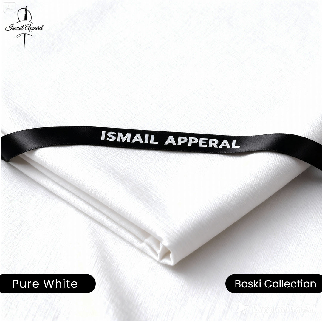 Premium Unstitched Winter Men's Suit – Wash & Wear (Pure White)