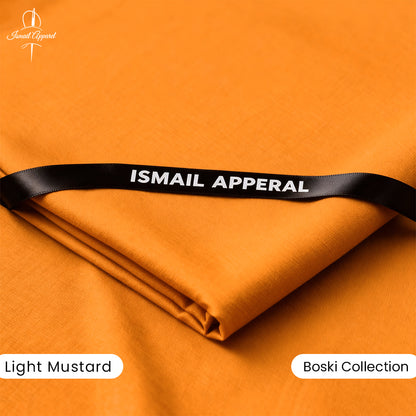 Premium Unstitched Winter Men's Suit – Wash & Wear (Light Mustard)