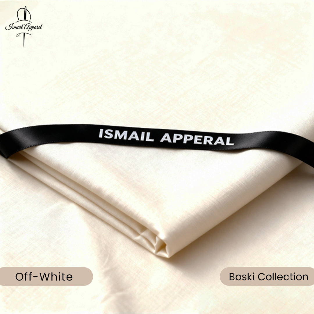 Premium Unstitched Winter Men's Suit – Wash & Wear (Off White)