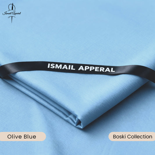 Premium Unstitched Winter Men's Suit – Wash & Wear (Olive Blue)