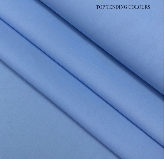 Sky Blue – Premium Unstitched Cotton (4.5m)